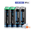 Miniatyrbillede 2 af 2: Genopladeligt AA-batteri, Langtidsholdbart, LCD USB-oplader, 8AA batteri