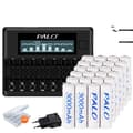 Miniatyrbillede 1 af 2: PALO AA Genopladelige Batterier, 3000mAh Kapacitet, Inkluderer Oplader,24 stk. og oplader