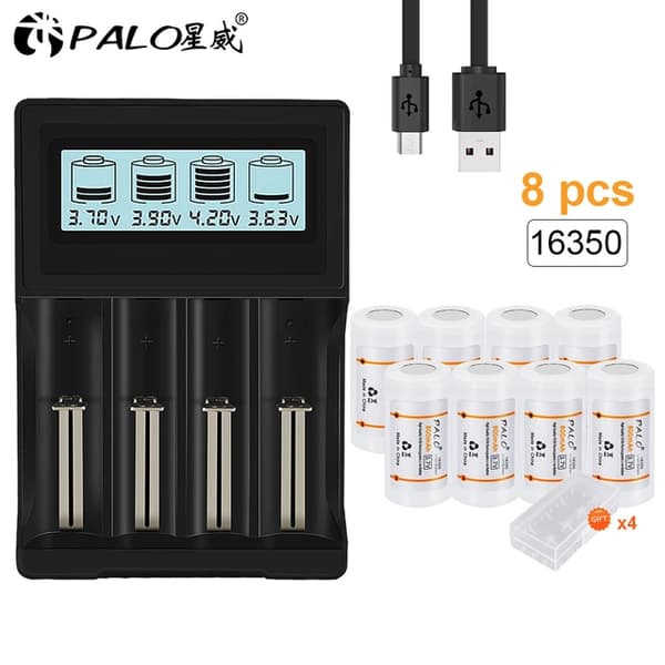 Genopladeligt batteri, 800mAh kapacitet, USB Smart oplader, 8 Batteri 1 Oplader