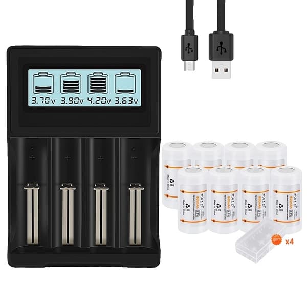 Genopladeligt batteri, 800mAh kapacitet, USB Smart oplader, 8 Batteri 1 Oplader