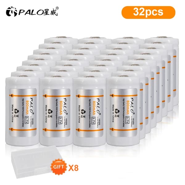 Genopladelige Lithium Batterier, 37V Kapacitet, Kompatibel med Laserpenne og LED Lommelygter, 32 stk
