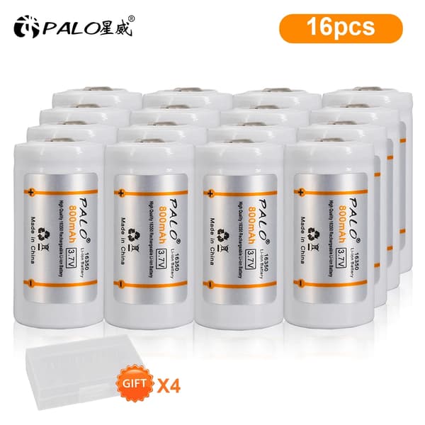 Genopladelige Lithium Batterier, 37V Kapacitet, Kompatibel med Laserpenne og LED Lommelygter, 16 PCS