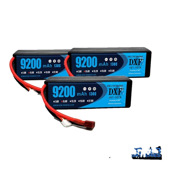 DXF Lipo-batteri, 11,4V spænding, 9200mAh kapacitet,3PCS3S9200130CXT90