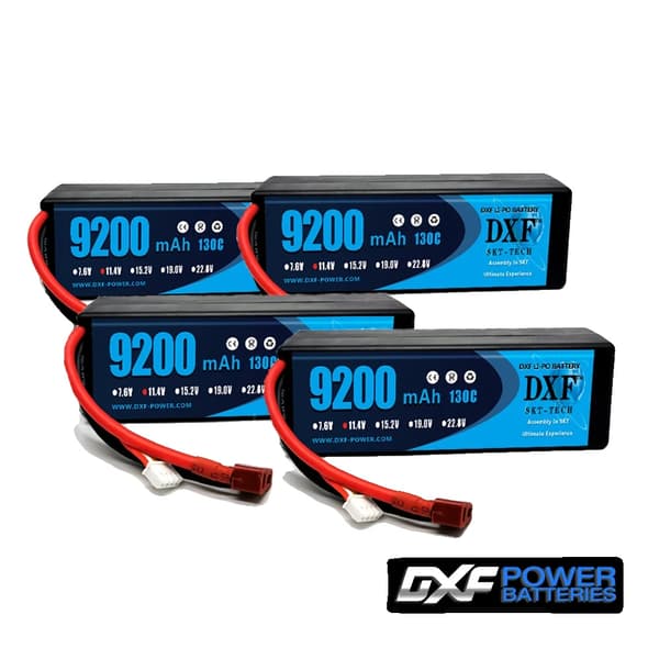 DXF Lipo-batteri, 11,4V spænding, 9200mAh kapacitet,4PCS3S9200130CXT90