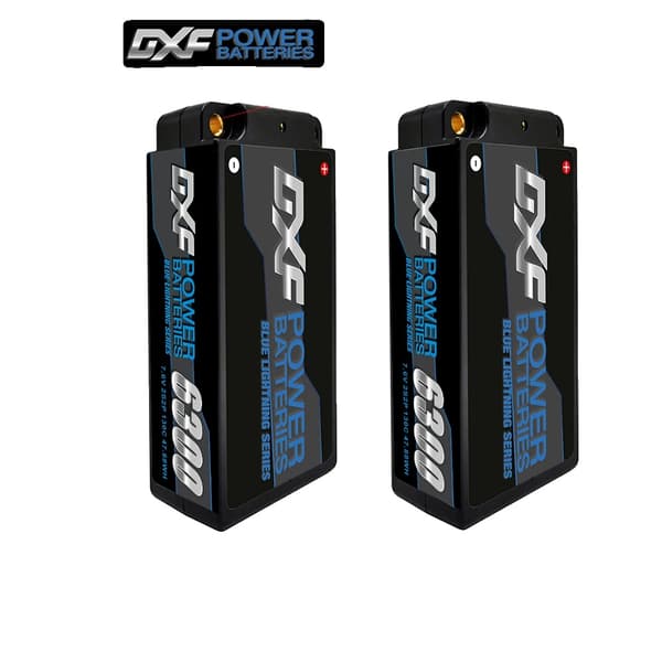 DXF Lipo-batteri, høj kapacitet 6300mAh og 7000mAh, Shorty HV-design,2PCS6300130CBDEANS