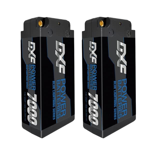 DXF Lipo-batteri, høj kapacitet 6300mAh og 7000mAh, Shorty HV-design,2PCS7000140CBDEANS