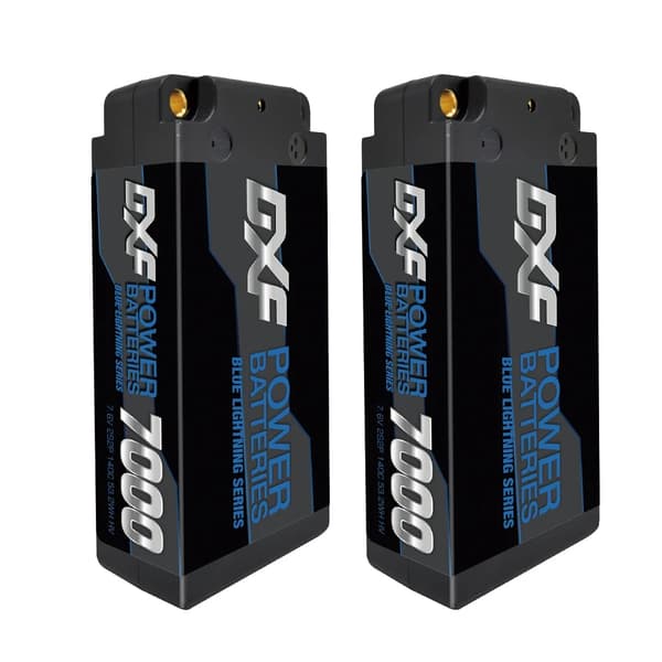 DXF Lipo-batteri, høj kapacitet 6300mAh og 7000mAh, Shorty HV-design,2PCS7000140CBDEANS