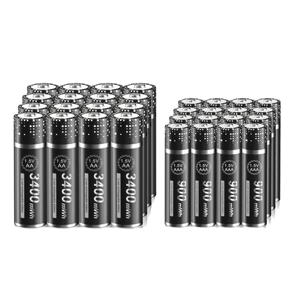Genopladelige batterier, høj kapacitet, intelligent oplader, 16 AA 16 AAA