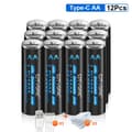 Miniatyrbillede 2 af 2: CITYORK Genopladeligt AA-batteri, 3000mWh kapacitet, USB-opladningsmetode,12 stk.