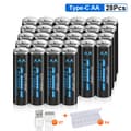 Miniatyrbillede 2 af 2: CITYORK Genopladeligt AA-batteri, 3000mWh kapacitet, USB-opladningsmetode,28 stk.