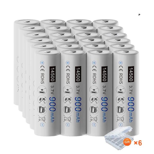 14500 Li-ion Genopladelige Batterier, 3,7V 900mAh, AA Størrelse,24 stk. 14500