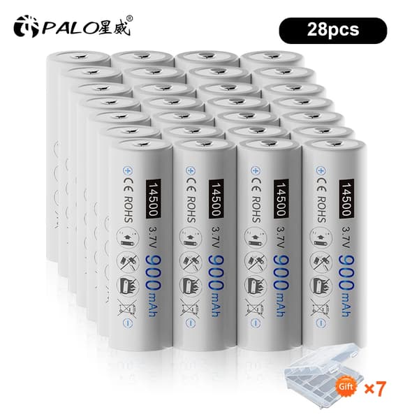 14500 Li-ion Genopladelige Batterier, 3,7V 900mAh, AA Størrelse,/1865028 stk. 14500/18650