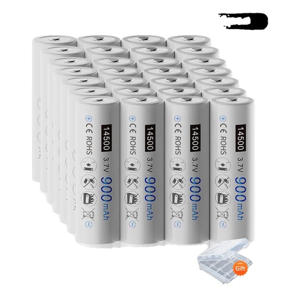 14500 Li-ion Genopladelige Batterier, 3,7V 900mAh, AA Størrelse,/1865028 stk. 14500/18650
