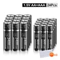 Miniatyrbillede 2 af 2: PALO Lithium genopladelige batterier, 3400mWh AA kapacitet, 900mWh AAA kapacitet,12AA og 12AAA