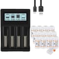 Miniatyrbillede 1 af 2: Genopladeligt batteri, 800mAh kapacitet, USB Smart oplader, 12 Batteri 1 Oplader