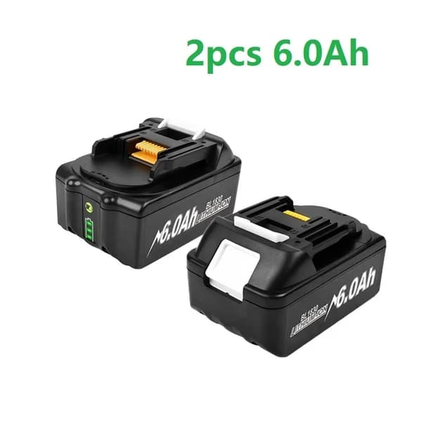Makita 18V Batteri, 6Ah Kapacitet, Lithium-Ion Teknologi,2 stk 6Ah