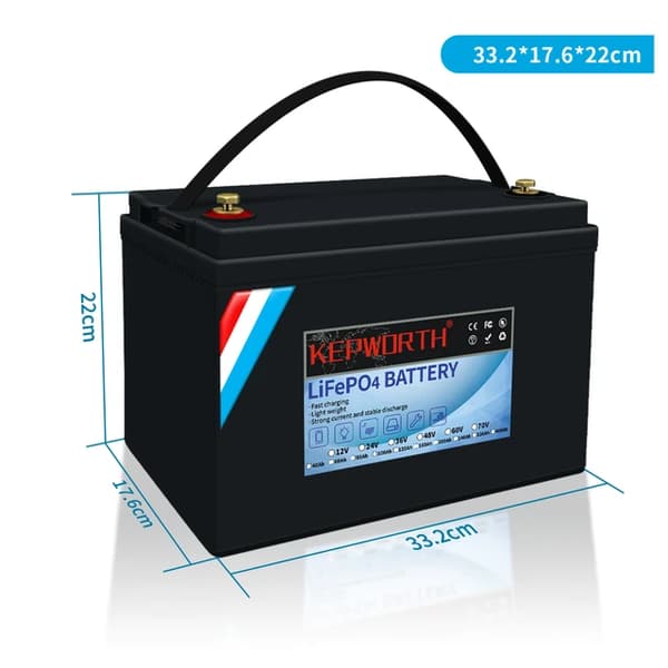 LiFePO4 batteri, indbygget BMS, hjemmeenergilagring, 12V 100Ah