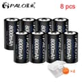 Miniatyrbillede 2 af 2: Genopladeligt D Batteri, 8000mAh Kapacitet, LCD Oplader, 8 stk batteri