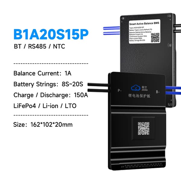 Smart BMS, Aktiv Balance, BT Forbindelse, B1A20S15P