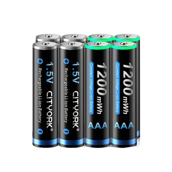 Genopladelige AAA-batterier, 1200mWh kapacitet, Li-ion teknologi, 8PCS