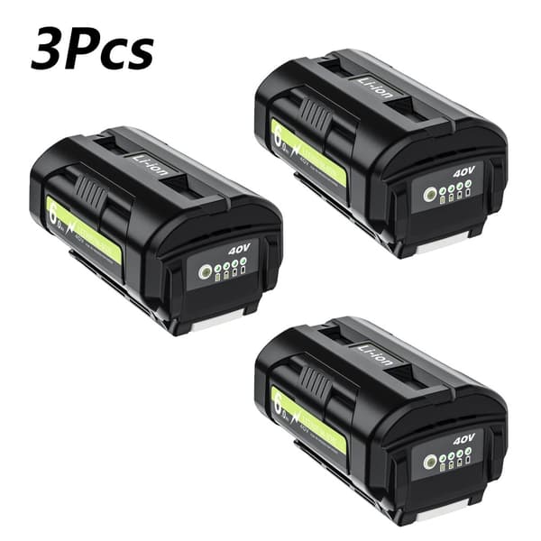 40V Li-ion batteri, 6000mAh kapacitet, kompatibel med flere Ryobi modeller,3 stk. batteri