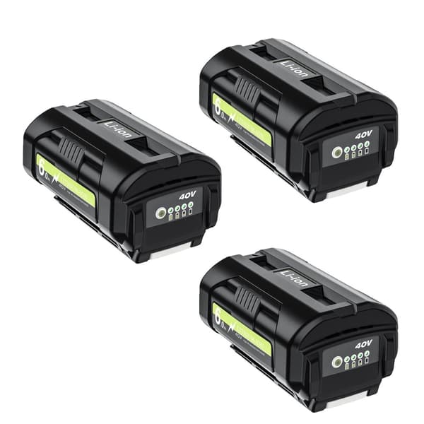 40V Li-ion batteri, 6000mAh kapacitet, kompatibel med flere Ryobi modeller,3 stk. batteri