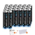 Miniatyrbillede 1 af 2: CITYORK AAA genopladelige batterier, 1200mWh kapacitet, Micro USB opladning,20 stk.