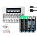 Miniatyrbillede 1 af 2: Genopladelige AA-batterier, 3000mWh kapacitet, CE-certificeret kvalitet,1 oplader 12 batteri
