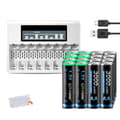 Miniatyrbild 1 av 2: Laddningsbara AA-batterier, 3000mWh kapacitet, CE-certifierad kvalitet,1 laddare 16 batteri