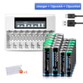 Miniatyrbillede 2 af 2: Genopladeligt lithiumbatteri, langvarig strøm, smart LCD-oplader, 12AA 12AAA 1Oplader