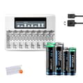 Miniatyrbillede 1 af 2: Genopladeligt lithiumbatteri, langvarig strøm, smart LCD-oplader, 4AA 4AAA 1Oplader