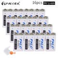 Miniatyrbillede 2 af 2: Genopladeligt 9V batteri, 650mAh kapacitet, USB-opladning, 16 stk