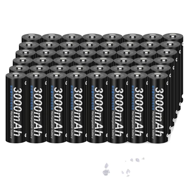 1.2V AA genopladelige batterier, 3000mAh kapacitet, miljøvenlige,48 stk. AA-batterier