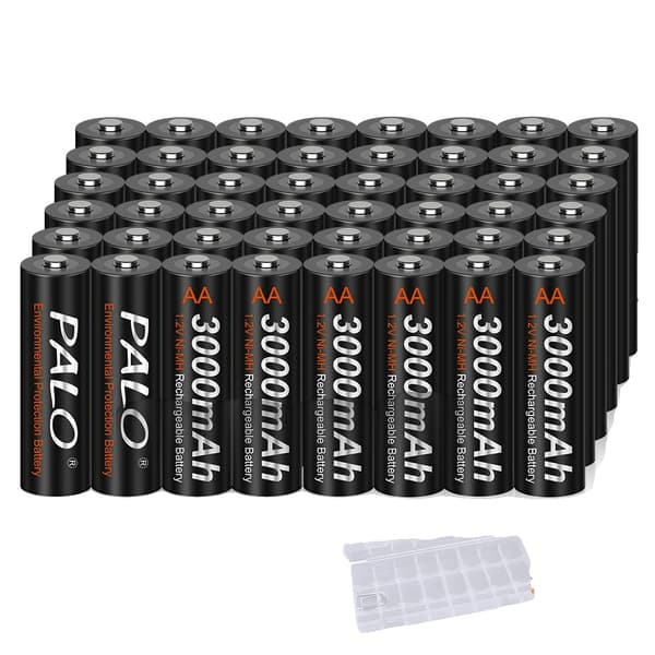 1.2V AA genopladelige batterier, 3000mAh kapacitet, miljøvenlige,48 stk. AA-batterier