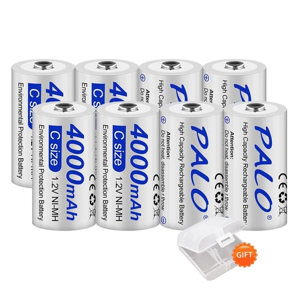 Genopladeligt C-størrelse batteri, 12V spænding, Egnet til lommelygter, 8PCS batteri