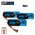 Miniatyrbillede 2 af 2: DXF 3S Lipo-batteri, 6200 mAh kapacitet, 80C afladningsrate,3PCS3S620080CXT90