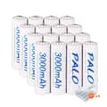 Miniatyrbillede 1 af 2: Genopladelige AA-batterier, 3000mAh kapacitet, forudopladede, 12V, 16 stk AA