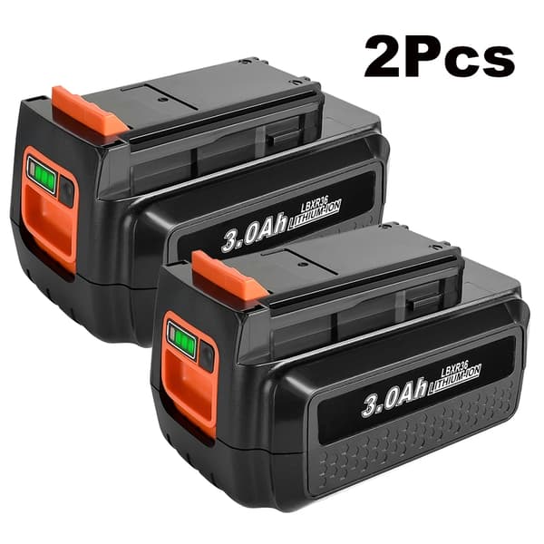 36V/40V Erstatningsbatteri, 3000mAh Kapacitet, Høj Kompatibilitet,2 stk 3.0Ah batteri