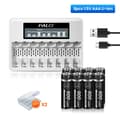 Miniatyrbillede 2 af 2: PALO 1.5V AAA Genopladeligt Batteri Sæt, LCD Display Oplader, Høj Kapacitet 900mWh,8AAA 1 Oplader