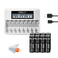 Miniatyrbillede 1 af 2: PALO 1.5V AAA Genopladeligt Batteri Sæt, LCD Display Oplader, Høj Kapacitet 900mWh,8AAA 1 Oplader