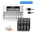 Miniatyrbillede 2 af 2: PALO 1.5V AAA Genopladeligt Batteri Sæt, LCD Display Oplader, Høj Kapacitet 900mWh,12AAA 1 Oplader