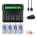 Miniatyrbillede 1 af 2: Genopladeligt batteri, høj kapacitet 4000mAh, LCD USB-oplader