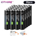 Miniatyrbillede 2 af 2: Genopladeligt Lithium Batteri, Høj Kapacitet, USB Genopladeligt, 20 stk AAA-batteri