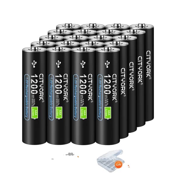 Genopladeligt Lithium Batteri, Høj Kapacitet, USB Genopladeligt, 20 stk AAA-batteri