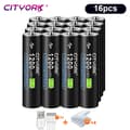 Miniatyrbillede 2 af 2: Genopladeligt Lithium Batteri, Høj Kapacitet, USB Genopladeligt, 16 stk AAA-batteri