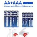 Miniatyrbillede 2 af 2: PALO USB genopladelige batterier, 2800mWh AA kapacitet, 1110mWh AAA kapacitet,12AA 12AAA