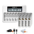 Miniatyrbillede 1 af 2: Genopladeligt AA Li-ion batteri, 3500mWh kapacitet, Ideelt til fjernbetjeninger., 12AA 1 Oplader