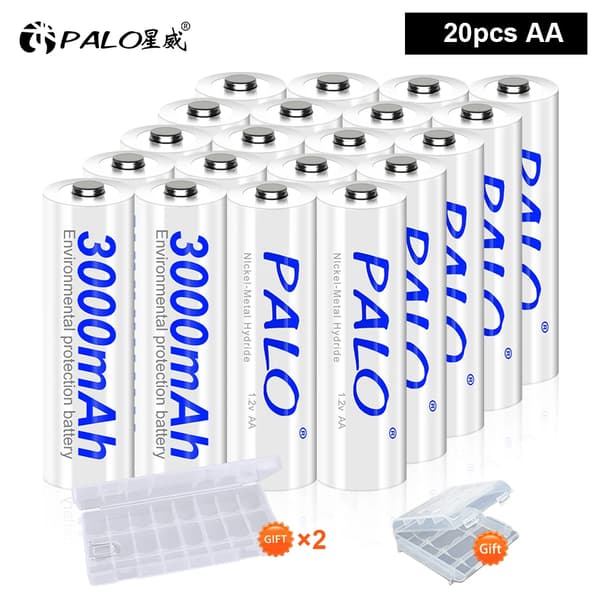 Genopladelige batterier, 100% originale, forudopladede, 20 stk AA-batteri