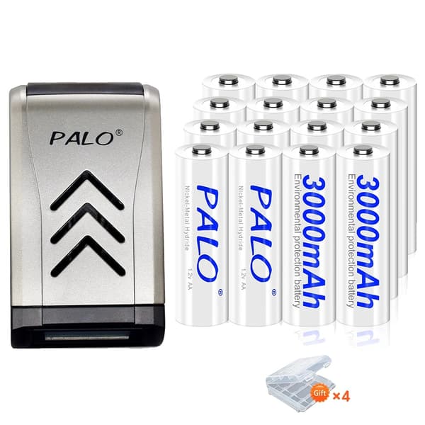 Genopladelige batterier, 100% originale, forudopladede, 16 batteri 1 oplader