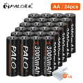 Miniatyrbillede 2 af 2: PALO AA Genopladelige Batterier, Høj Kapacitet 3000mAh, 1800 Opladningscykler,24 stk. AA-batterier